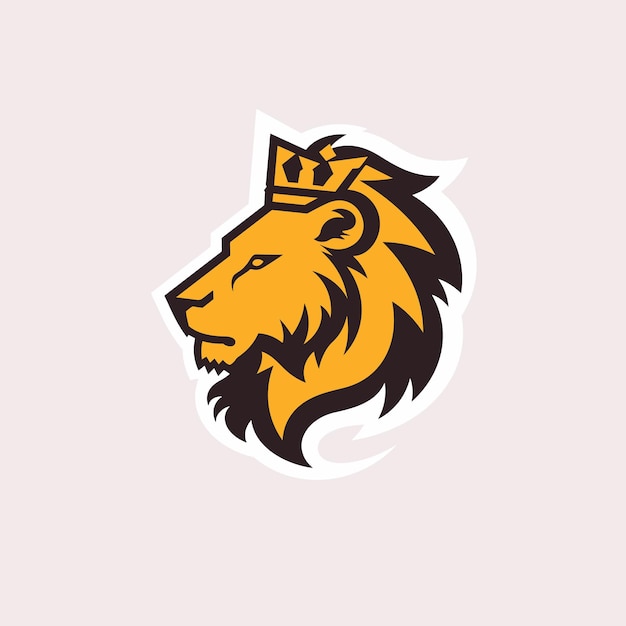 león, rey, cabeza, logotipo, vector