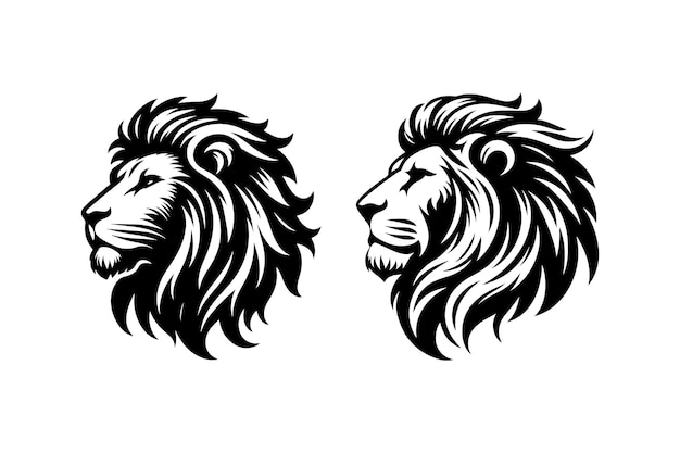 El león tenía una ilustración vectorial de silueta