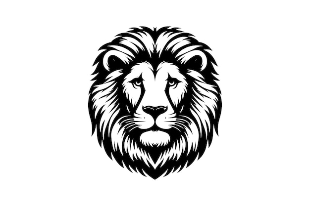 El león tenía una ilustración vectorial de silueta
