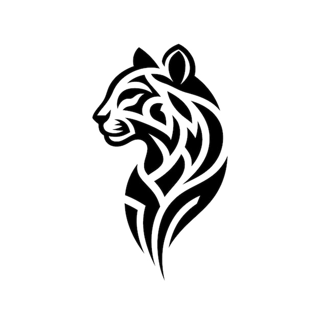 león tigre chita pantera moderno tatuaje tribal arte de líneas abstractas de animales contorno vector