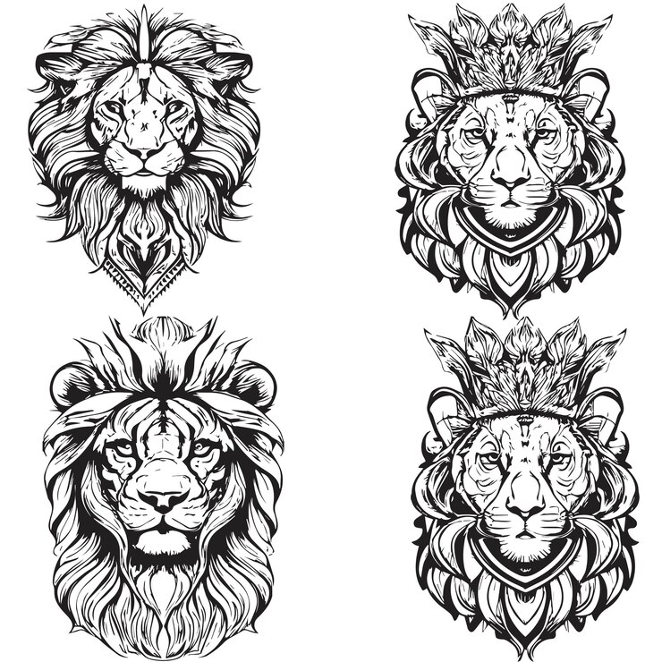 león vector cara