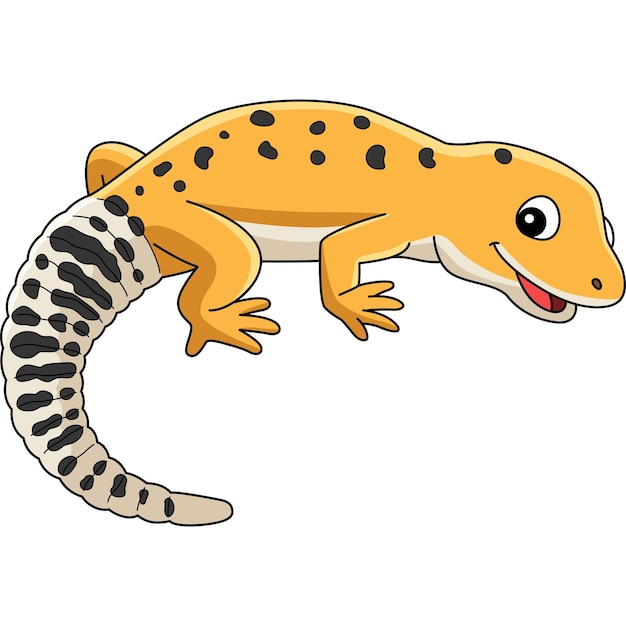 Leopard Gecko Animal Cartoon Color Clipart