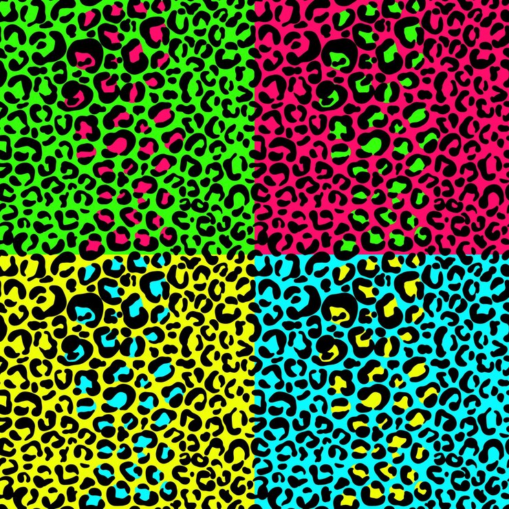 Vector leopardo imitación colorido patrón sin costuras ilustración vectorial