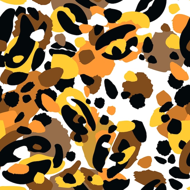 Leopardo de patrones sin fisuras Diseño animal abstracto Naturaleza salvaje Safari ilustración exótica