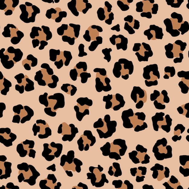 Vector leopardo de patrones sin fisuras con estampado de animales salvajes vector camuflaje africano piel illusration