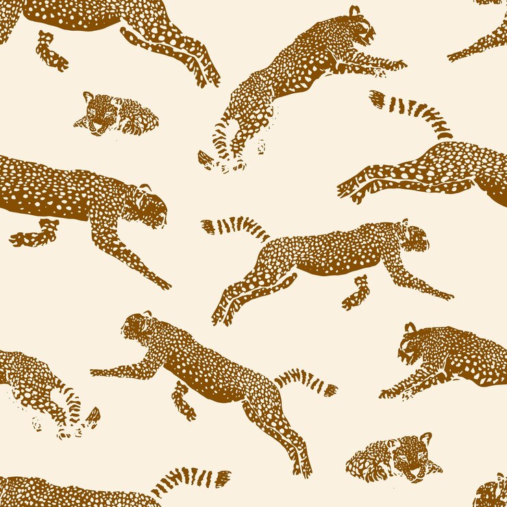 Vector leopardos patrón decorativo sin costuras fondo repetitivo impresión de papel tapiz para azulejos