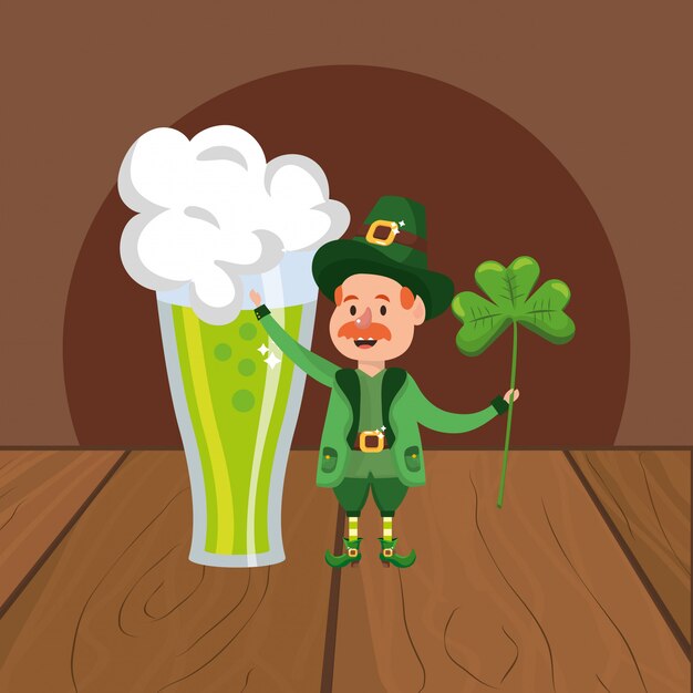 Leprechaun cerveza trébol verde