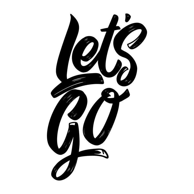 Vector let's go frase de letras en fondo blanco elemento de diseño para cartel de cartel