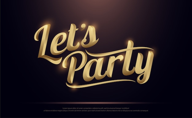 Let's party golden logo