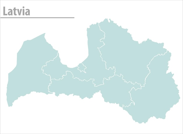 Letonia mapa ilustración vector detallado mapa de letonia con todos los estados