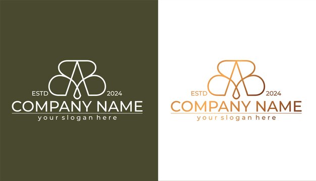 La letra AB del logotipo, la letra AB del diseño del logotipo y la letra AB de lujo, los elementos de la plantilla del logotipo son el monograma personal.