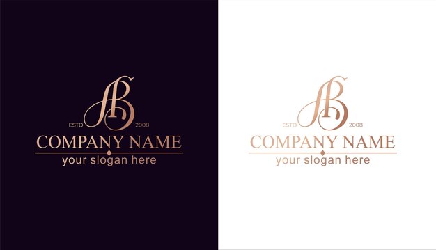 La letra AB del logotipo, la letra AB del diseño del logotipo y la letra AB de lujo, los elementos de la plantilla del logotipo son el monograma personal.