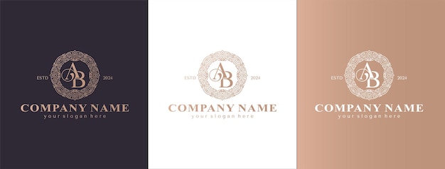 La letra AB del logotipo, la letra AB del diseño del logotipo y la letra AB de lujo, los elementos de la plantilla del logotipo son el monograma personal.