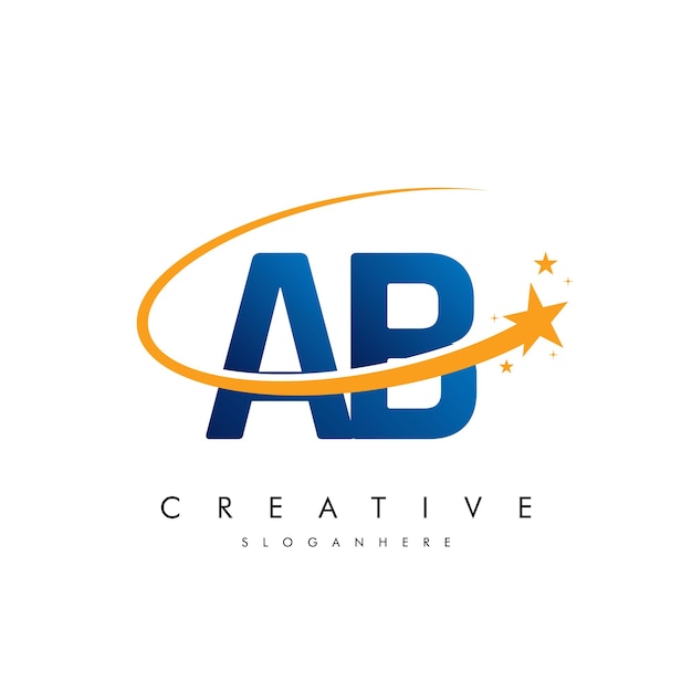 Letra AB o BA Estrella Logotipo e icono Diseño de ilustraciones vectoriales de plantilla