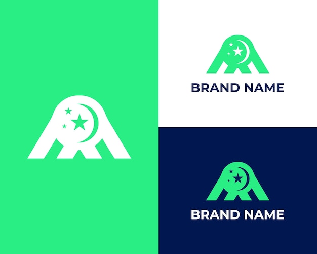 Letra abstracta MP con diseño de logotipo moderno estrella para empresas
