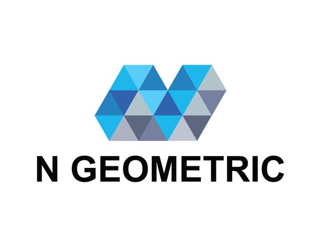 una letra abstracta n logotipo geométrico con formas geométricas en él