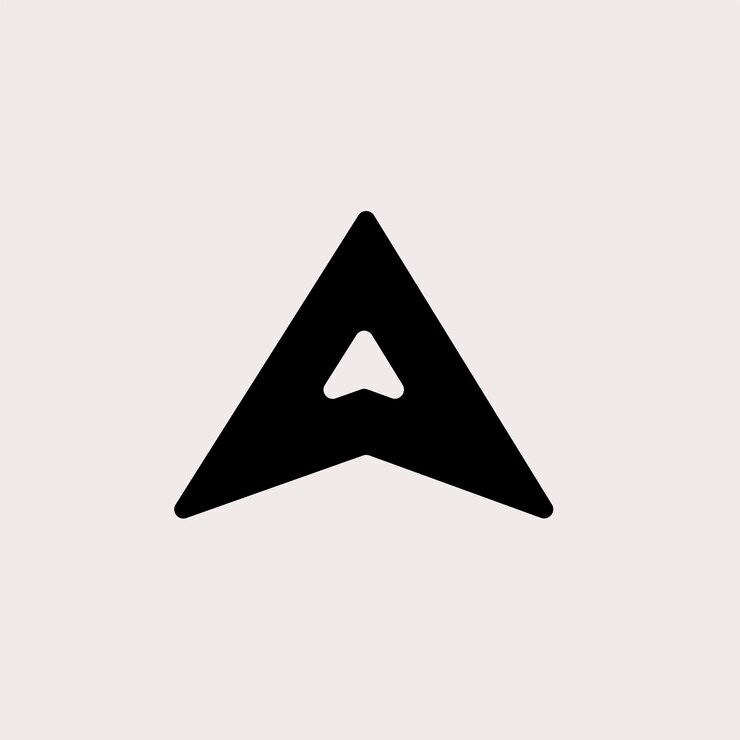 Vector letra abstracta en negrita una doble flecha marca el logotipo icono moderno