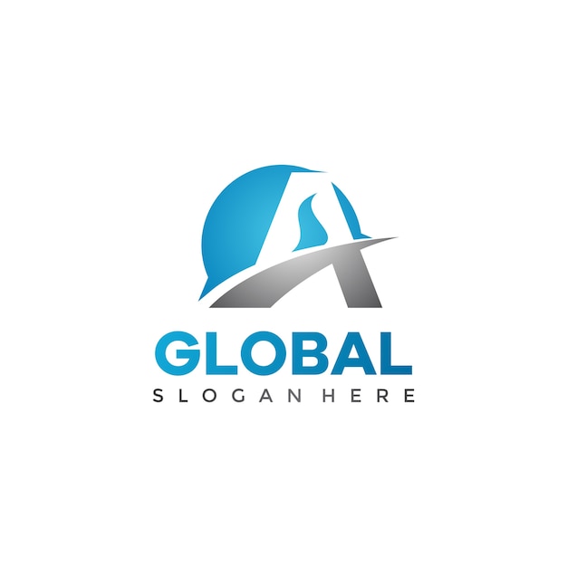 Letra abstracta a plantilla de logotipo global