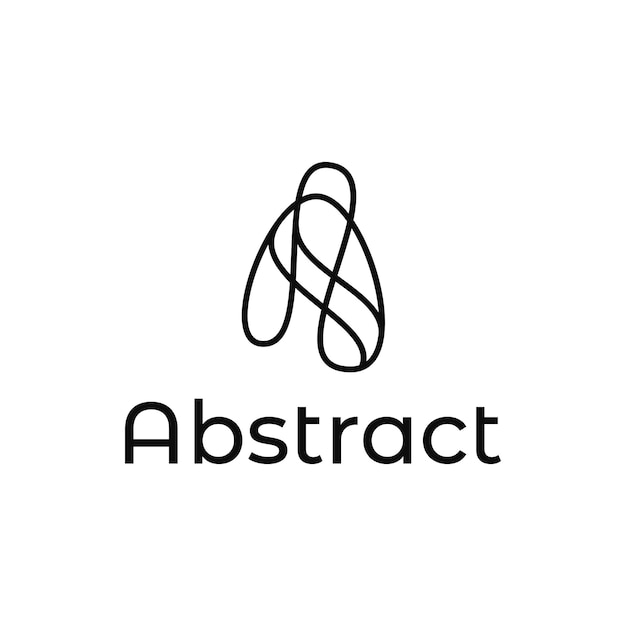 Letra abstracta una plantilla de logotipo de línea