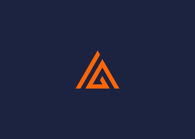 letra ag con logotipo de triángulo diseño de icono inspiración de plantilla de diseño vectorial
