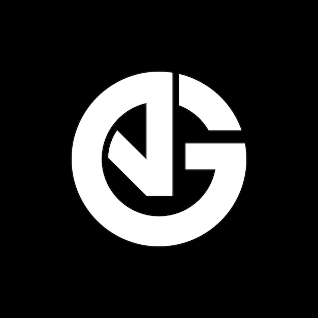 La letra Ag o Ga de forma redonda inicial es un logotipo moderno y de moda