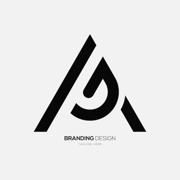 La letra Ag o Ga formas modernas del alfabeto idea creativa del logotipo