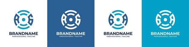 Letra AG o GA Logotipo de monograma de tecnología global adecuado para cualquier empresa con iniciales AG o GA