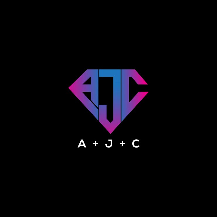 Vector letra ajc icono de diseño de logotipo creativo en forma de diamante.