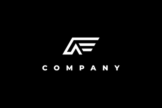 una letra y alas moderno logotipo minimalista