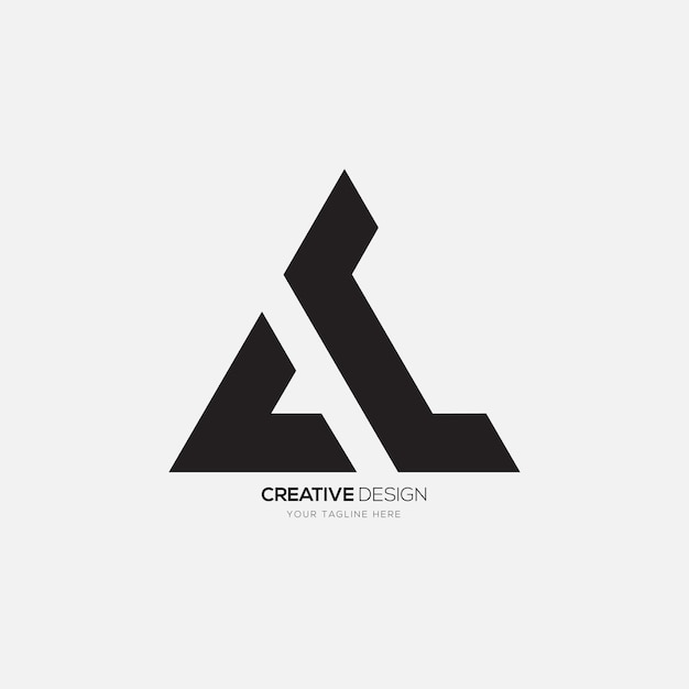 Letra alc con marca de logotipo de monograma abstracto de forma de triángulo único moderno