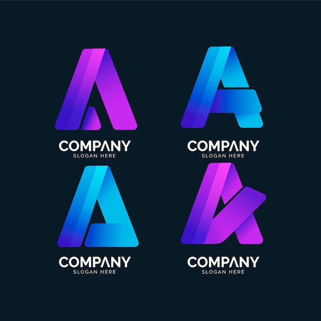 Letra alfabética de una colección de logotipos