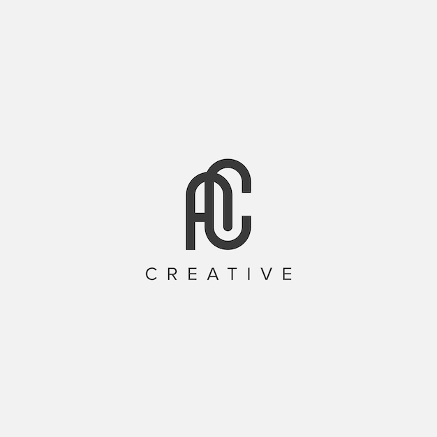 Letra del alfabeto AC CA Ilustración de plantilla vectorial de logotipo único