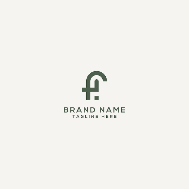 La letra del alfabeto FH la plantilla del vector del logotipo del monograma HF el vector del ícono plano mínimo basado en el inicial