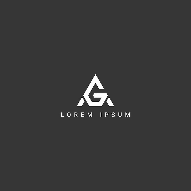 Letra del alfabeto GA AG icono del logotipo símbolo vectorial