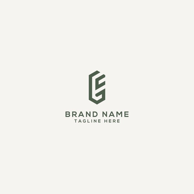 La letra del alfabeto GE, la plantilla del vector del logotipo del monograma EG, el vector del ícono plano mínimo basado en la inicial.
