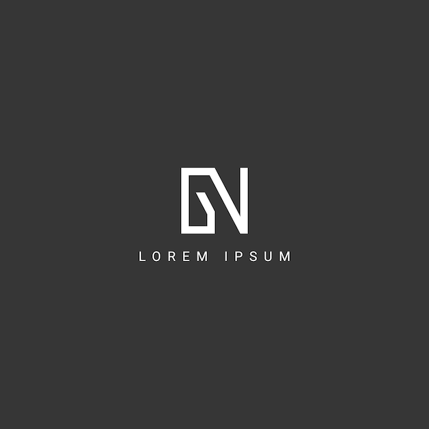 Letra del alfabeto GN Icono del logotipo NG Símbolo vectorial