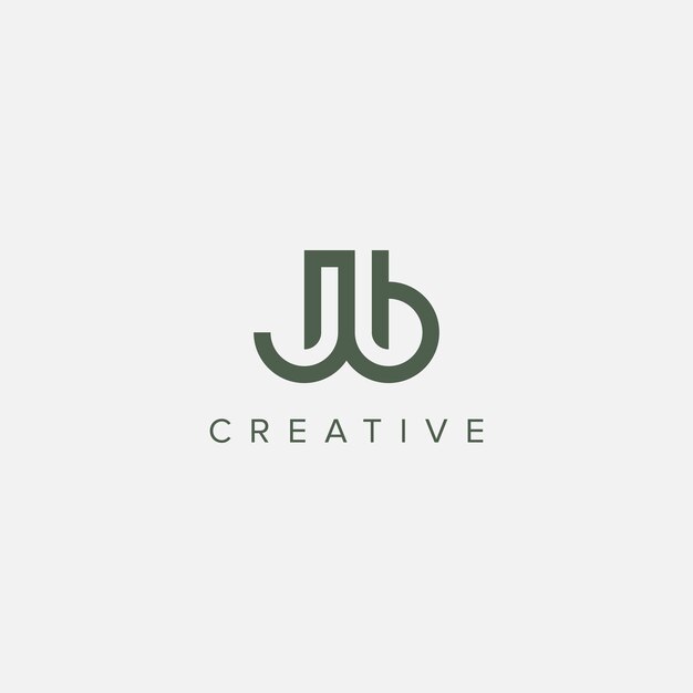 La letra del alfabeto JB BJ es el vector de la plantilla de diseño del logotipo