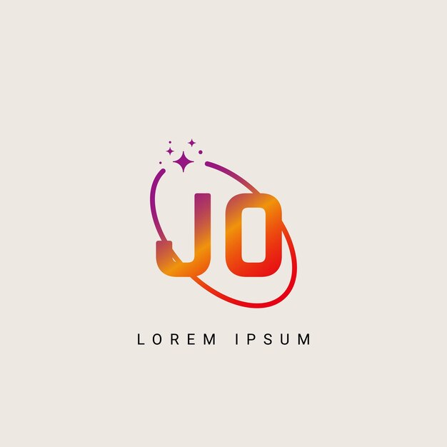 Letra del alfabeto JO OJ Ilustración de la plantilla vectorial del logotipo único