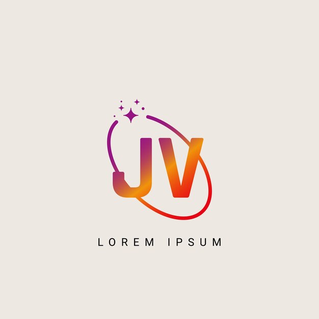 Letra del alfabeto JV VJ Ilustración de plantilla vectorial de logotipo único