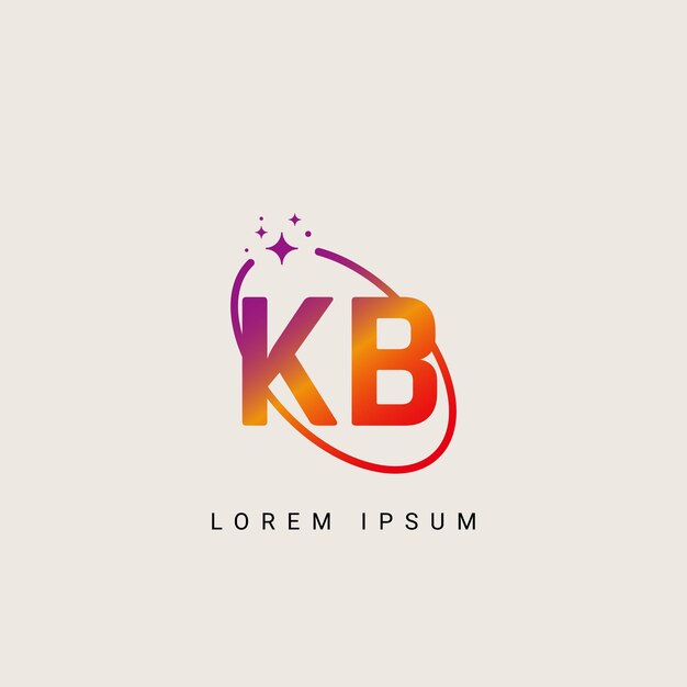 Letra del alfabeto KB BK Ilustración de plantilla vectorial de logotipo único