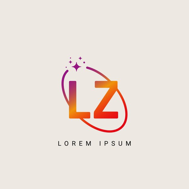 Letra del alfabeto LZ ZL Ilustración de plantilla vectorial de logotipo único