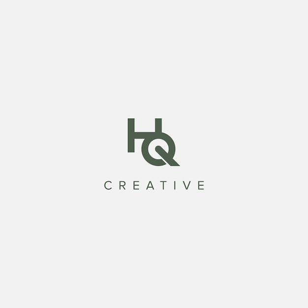 Letra del alfabeto moderno HQ QH Ilustración de plantilla vectorial de logotipo único