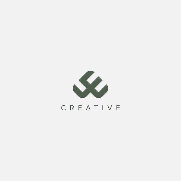 Letra del alfabeto moderno WE EW Ilustración de plantilla vectorial de logotipo único
