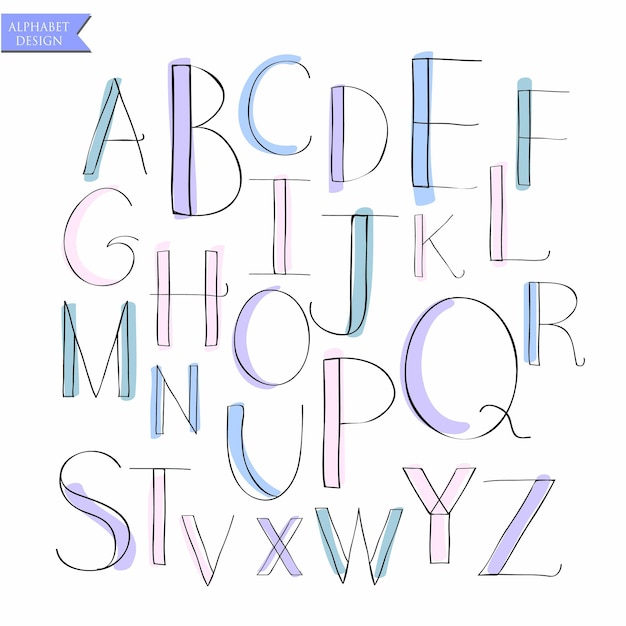 Letra del alfabeto de pintura azul en mayúsculas fuente gráfica