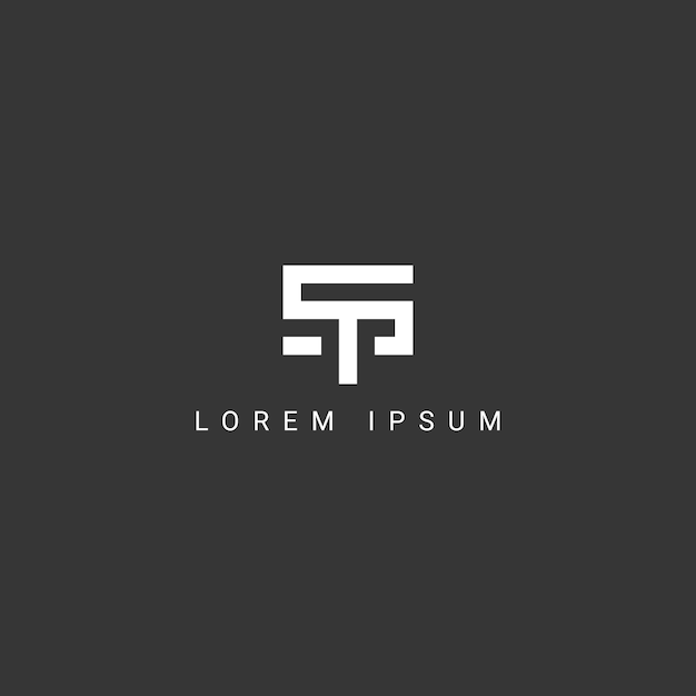La letra del alfabeto ST, el icono TS, el logotipo, el símbolo vectorial
