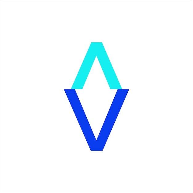 letra del alfabeto una v triángulo concepto de iceberg logotipo símbolo diseño de icono