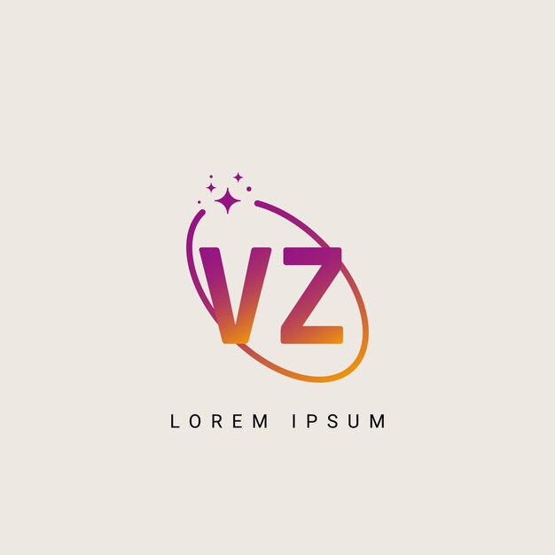 Letra del alfabeto VZ ZV Ilustración de plantilla vectorial de logotipo único