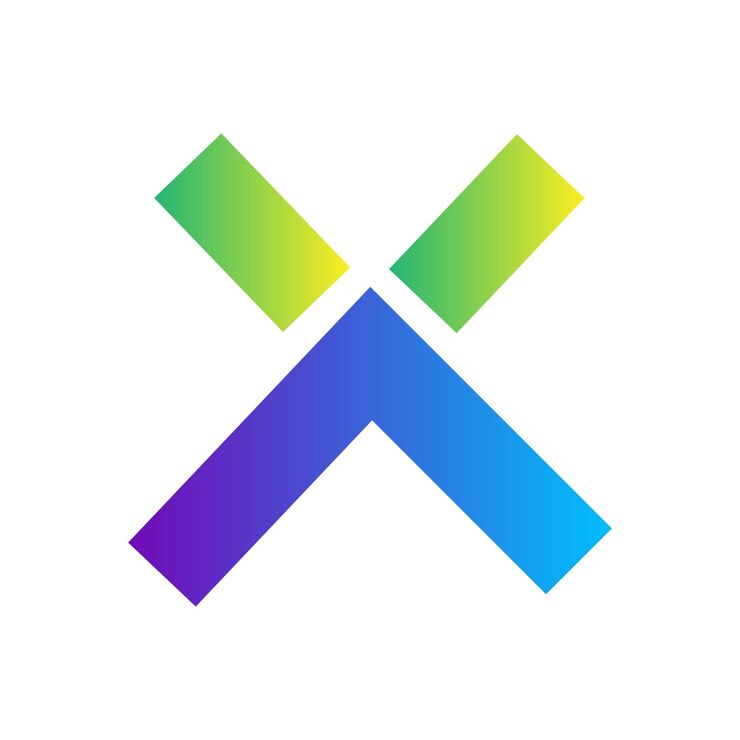Vector letra del alfabeto x gradiente icono del logotipo símbolo de la ilustración vectorial eps