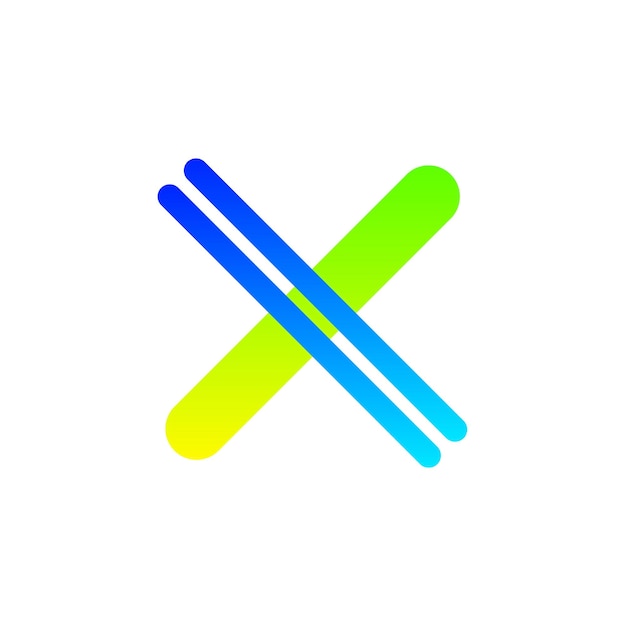 Letra del alfabeto x gradiente icono del logotipo símbolo de la ilustración vectorial eps