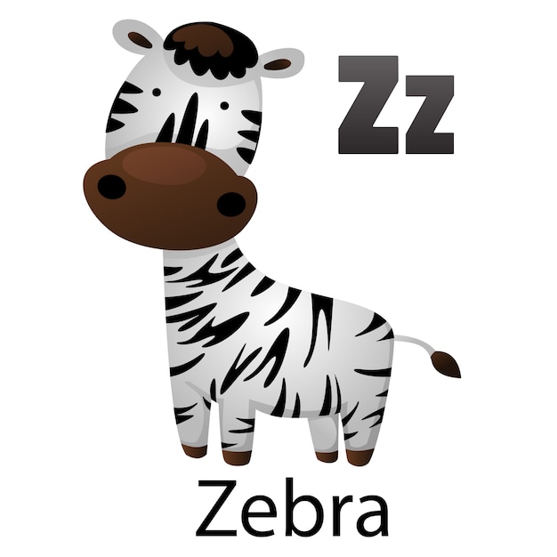 Letra del alfabeto Z-Zebra